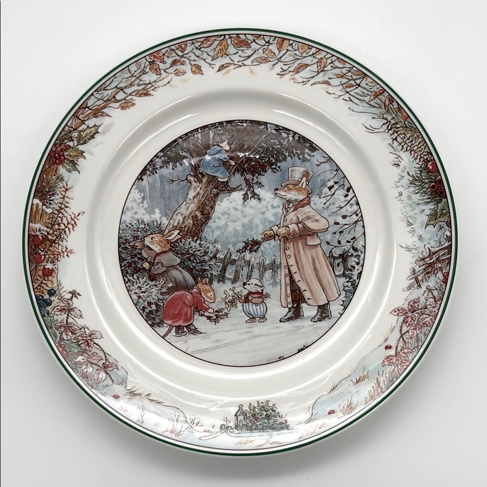 Vintage Villeroy & Boch Foxwood Tales 8” Salad/Dessert Plate “Fox Pick Holly”